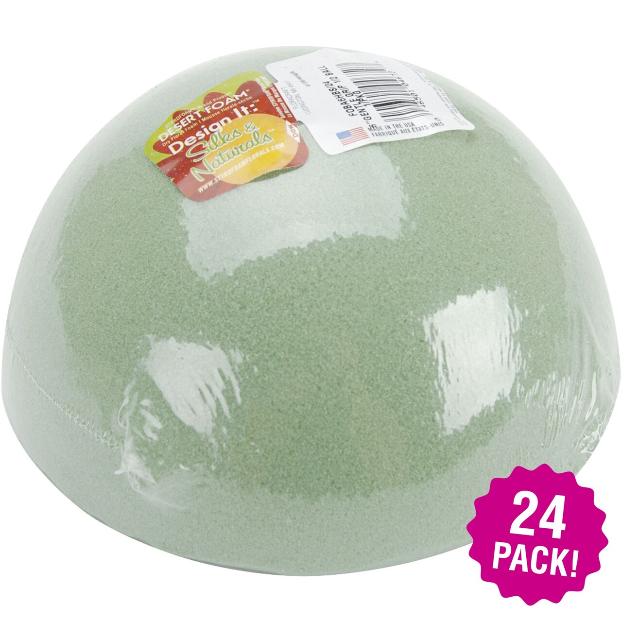 Multipack of 24 - FloraCraft Floral Desert DryFoM Half Ball-2.8"x5.8"